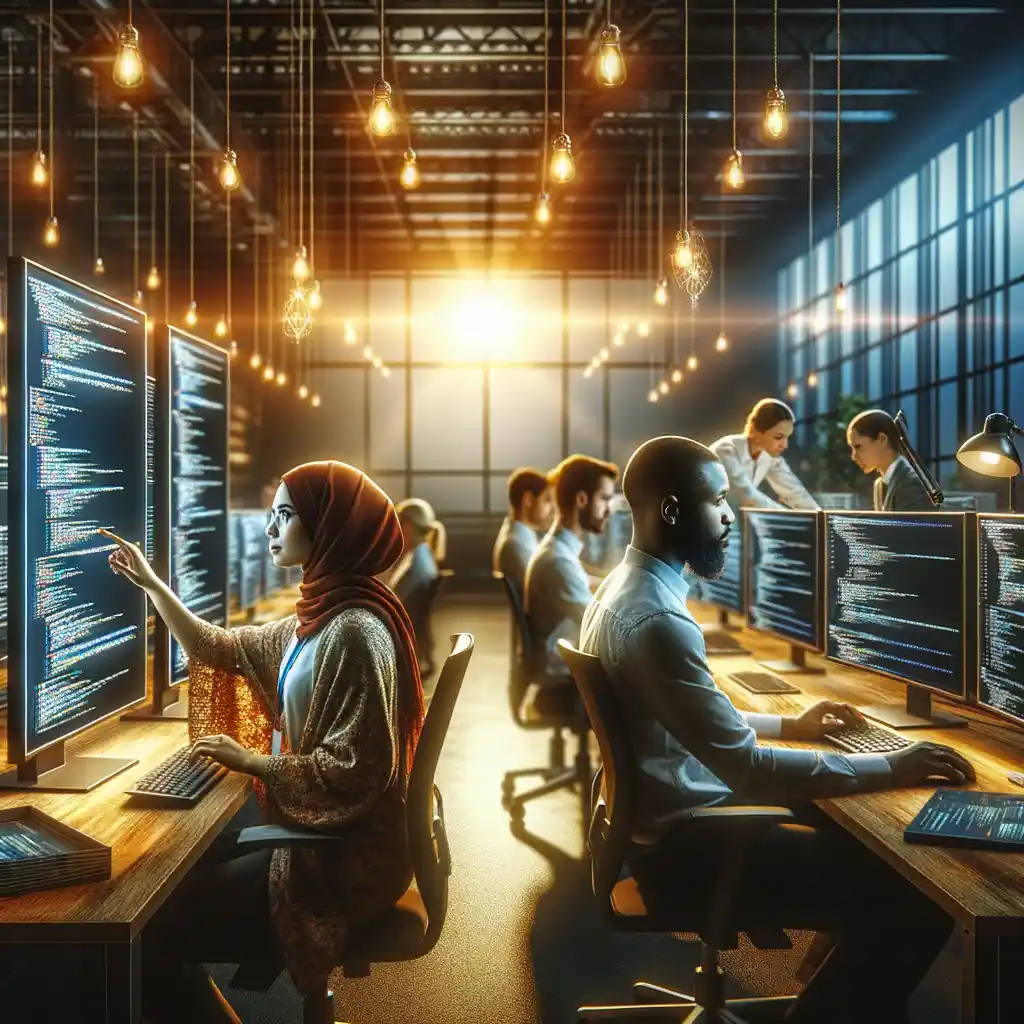 A developer reviewing automation workflows on screen